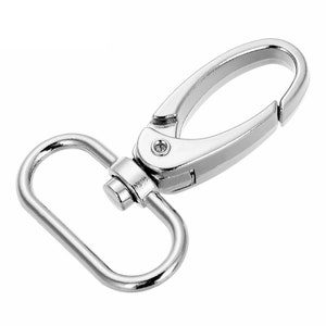 Packung mit 10 Metall 1 Zoll silbrig geschwungene Ring-Karabiner Verschlüsse drehbarem Karabinerhaken Clips