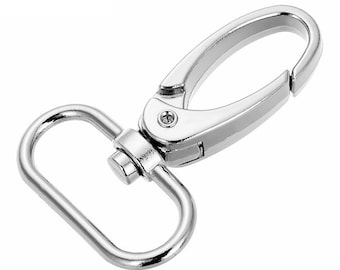 Pack de 20 metal 1 pulgada plateado curvado anillo-langosta cierres giratorios de gatillo de disparo Snap