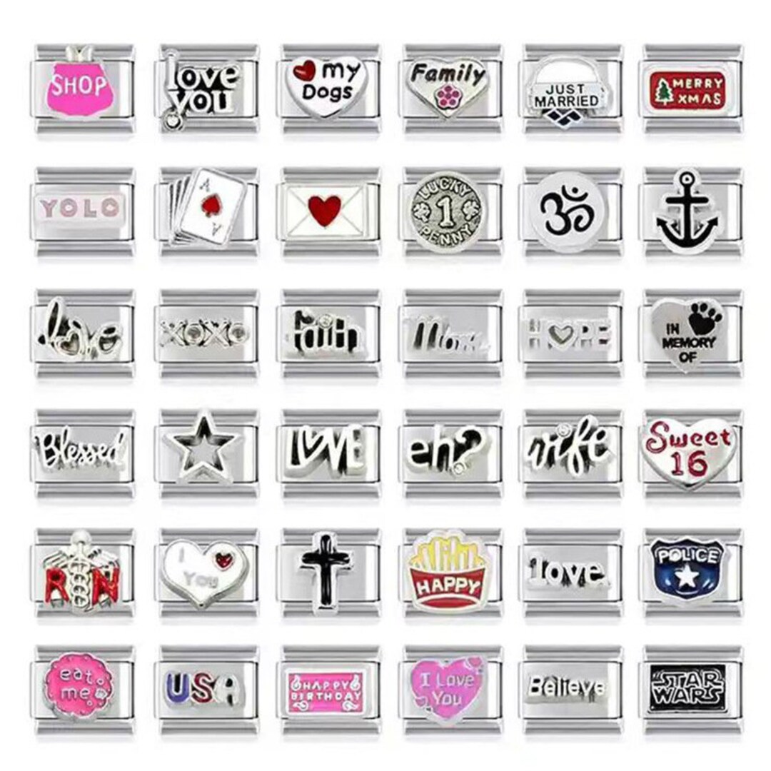 9mm Alloy Detachable Italian Charms Module Link Charms Stretchy Link ...