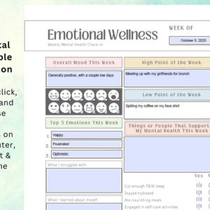 Emotionell klarhetsjournal: Ifyllbart formulär för humör- och triggerspårning (PDF digital nedladdning) bild 3