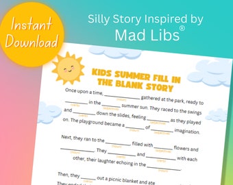 Summer Mad Libs: Kid's Fill-in-Blank Story Game (Digital Download)