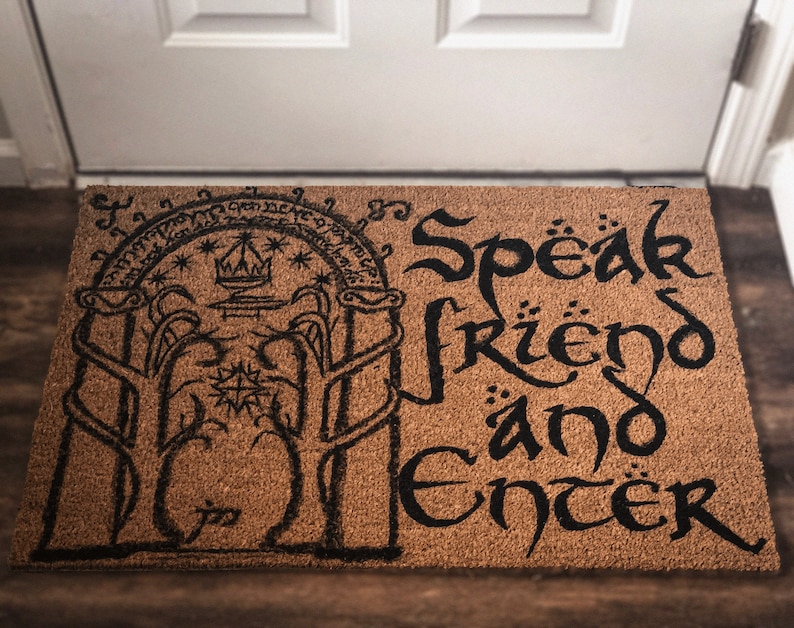 Speak Friend And Enter Doormat Etsy