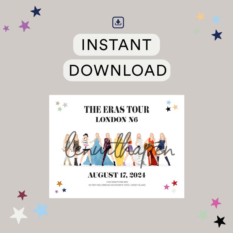LONDON N6 – Printable Poster - Eras Tour - Digital Art Wall Decor ...