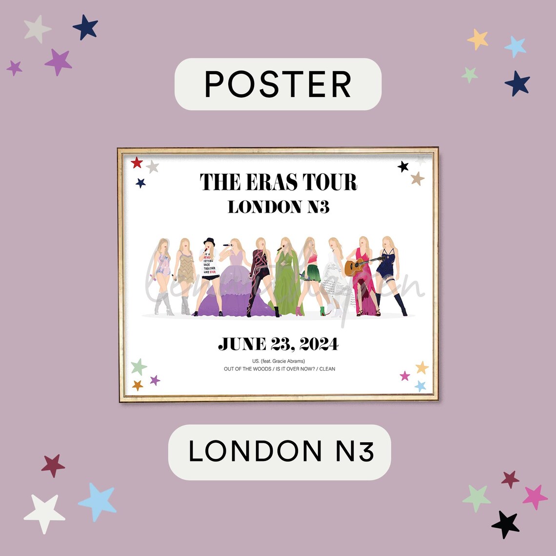 LONDON N3 – Printable Poster - Eras Tour - Digital Art Wall Decor ...