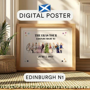 EDIMBURGO NOCHE 1 – Póster imprimible – Eras Tour – Decoración de pared con arte digital – 7 de junio de 2024 – Recuerdo de canciones sorpresa