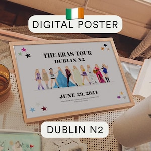 DUBLIN NIGHT 2 – Pôster para impressão - Eras Tour - Decoração de parede com arte digital - 28 de junho de 2024 - Lembrança de músicas surpresa