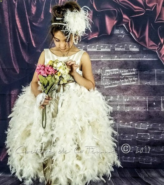 girls ivory flower girl dress