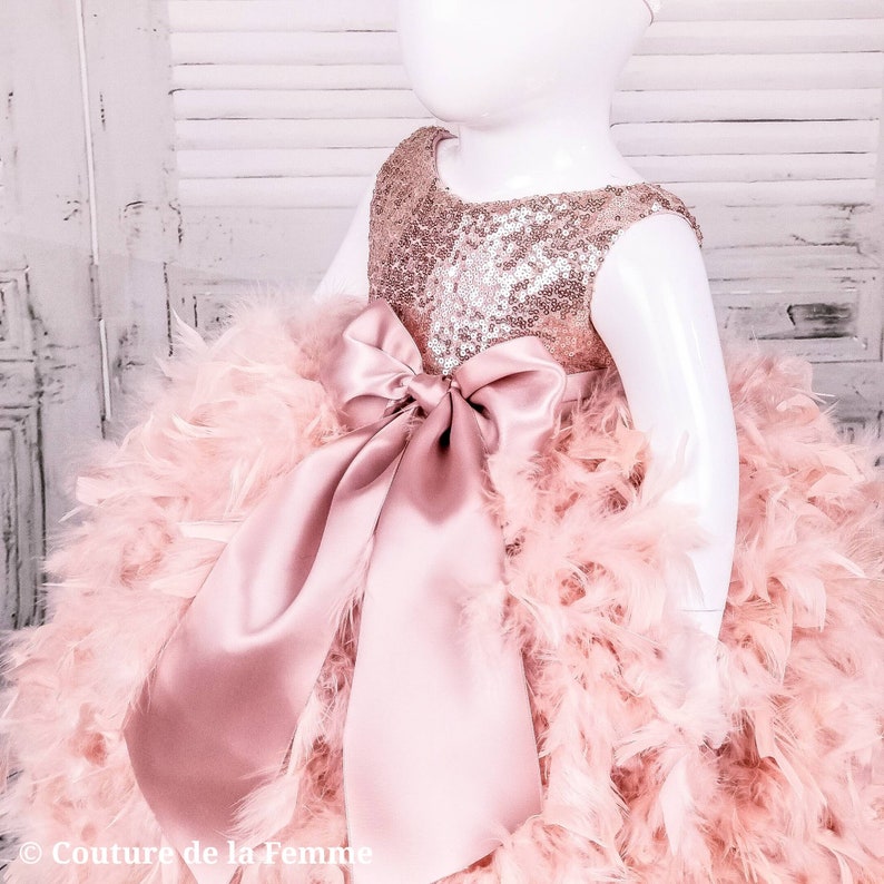 Baby Toddler Girls Rose Gold Dress Below the Knee Sequin Etsy