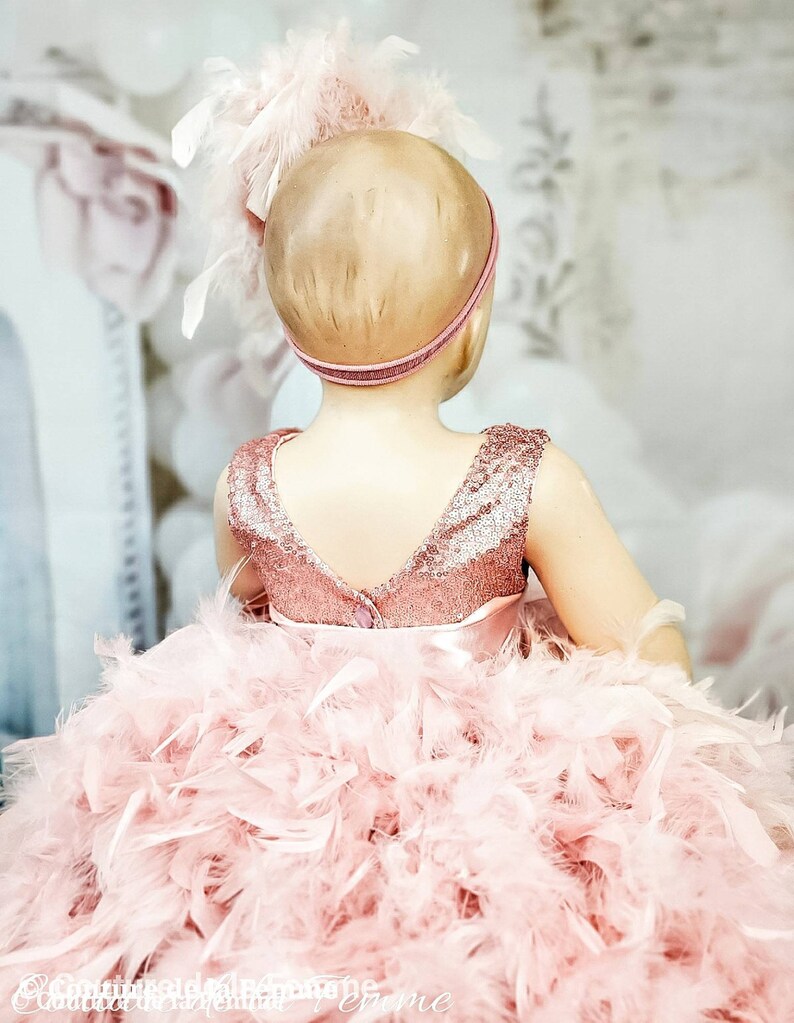 Baby Toddler Girls Rose Gold Dress Below the Knee Sequin Etsy