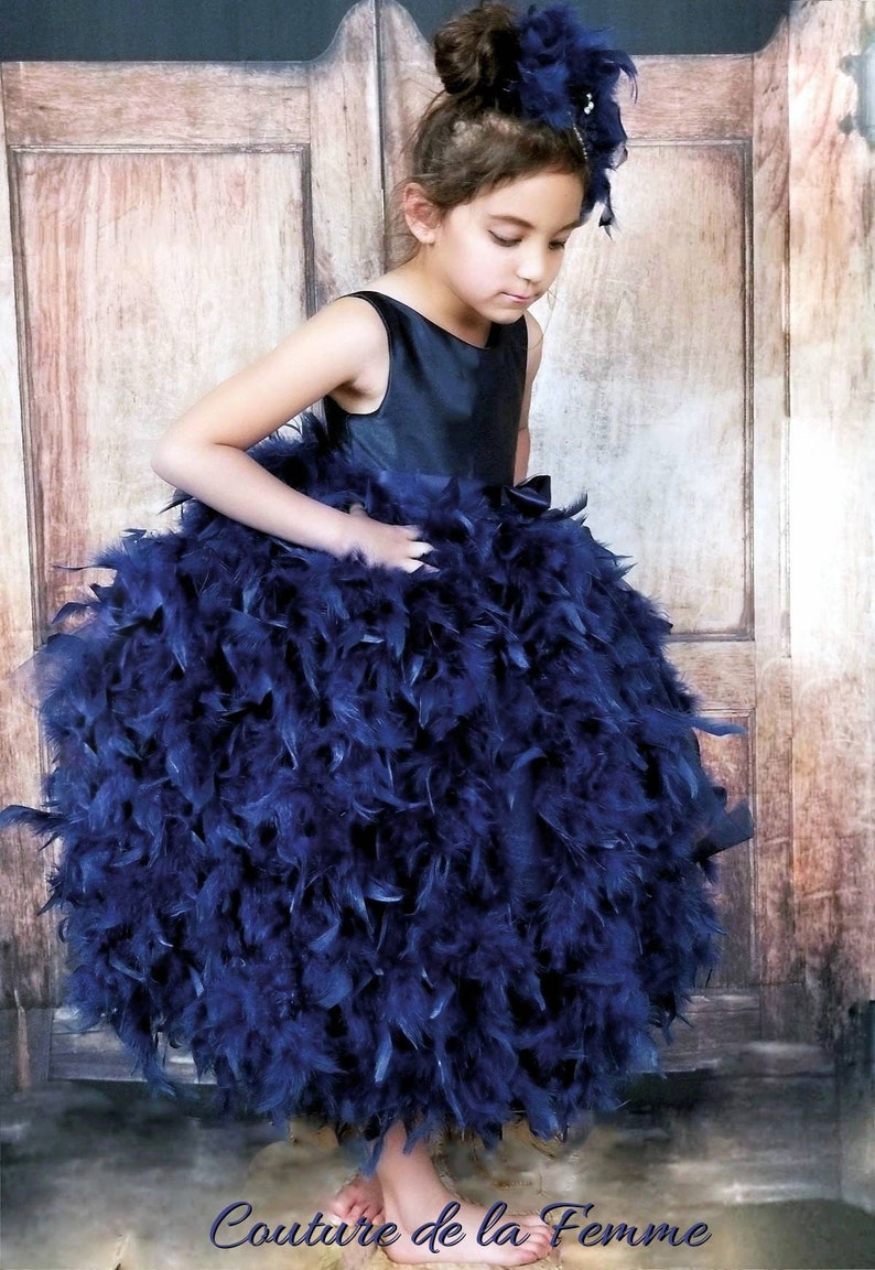 navy blue flower girl