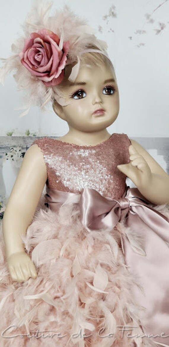 Baby Girls Rose Gold And Blush First Birthday Dress Rose Gold Etsy