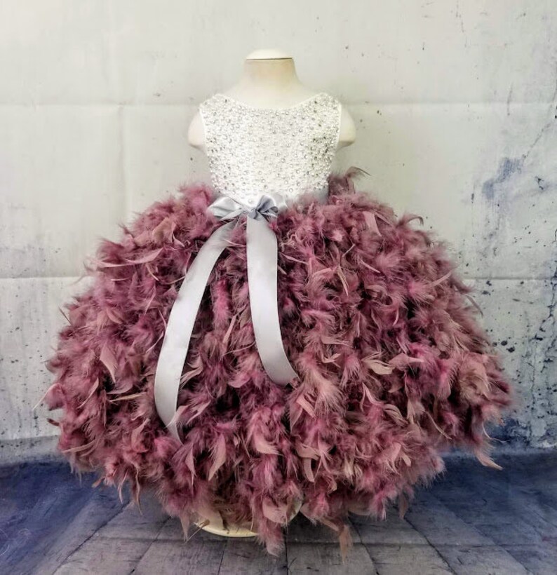 dusty purple flower girl dresses
