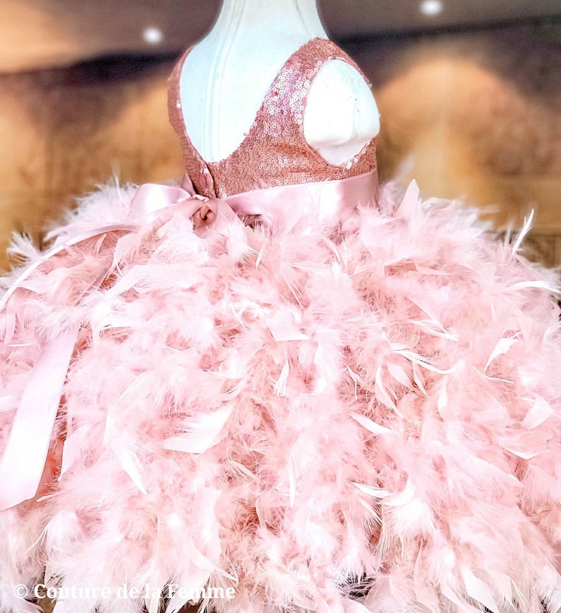 Baby Toddler Girls Rose Gold Dress Below the Knee Sequin Etsy