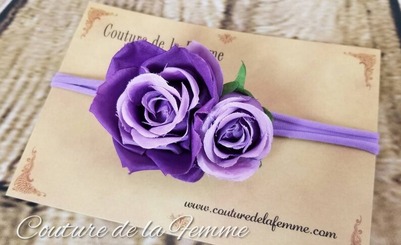 Gorgeous Purple Rose Flower Girl Headband,Baby Girl Flower Headband Girls Floral Headband,Purple Flower Girl Headband,Baby Headband