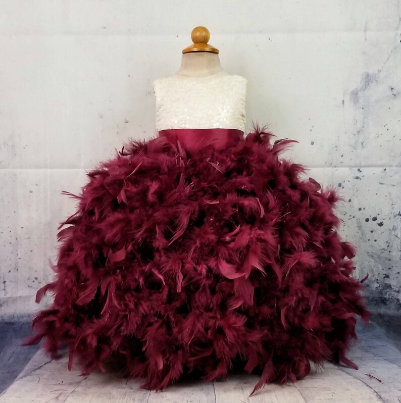 maroon and gold flower girl dresses