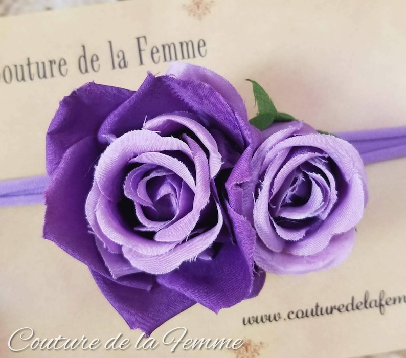 Gorgeous Purple Rose Flower Girl Headband,Baby Girl Flower Headband Girls Floral Headband,Purple Flower Girl Headband,Baby Headband