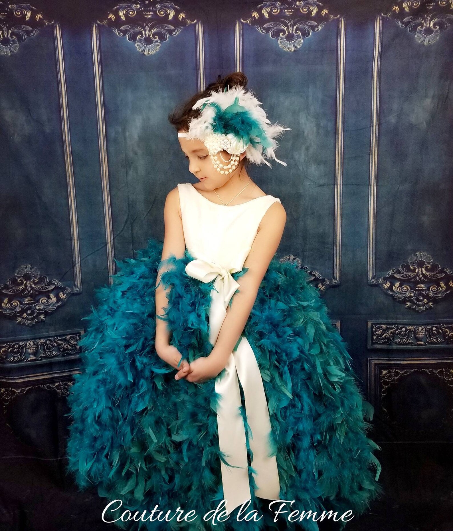 Stunning Teal Flower Girl Dress Teal Flower Girl Dresses Etsy