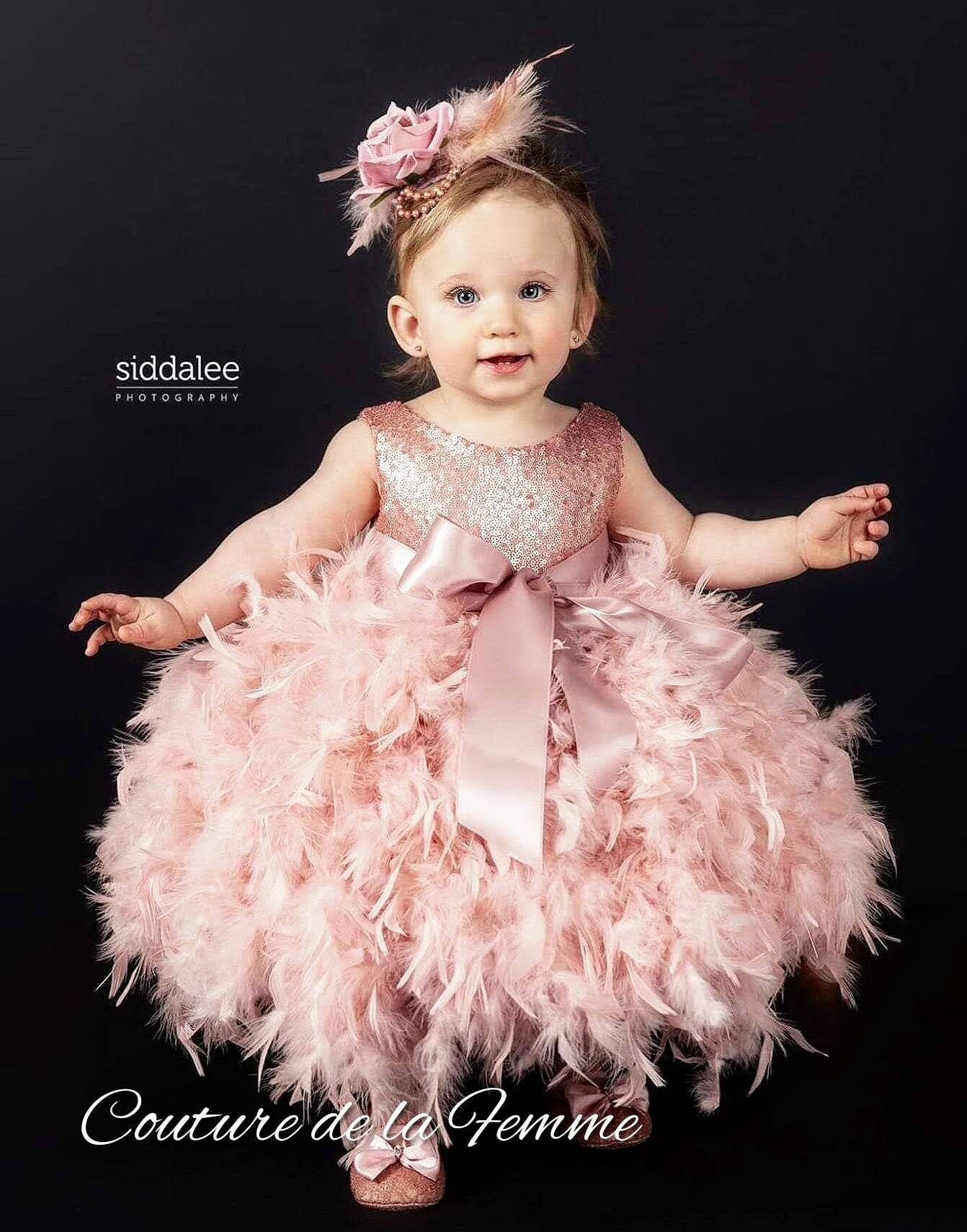 baby girl rose gold dress