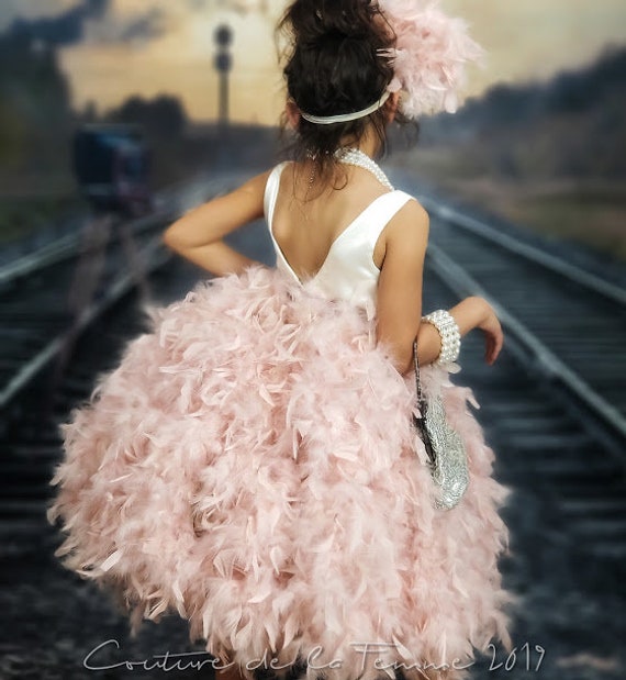 Blush Pink Girls Wedding Dress Blush Flower Girl Dressjunior Etsy