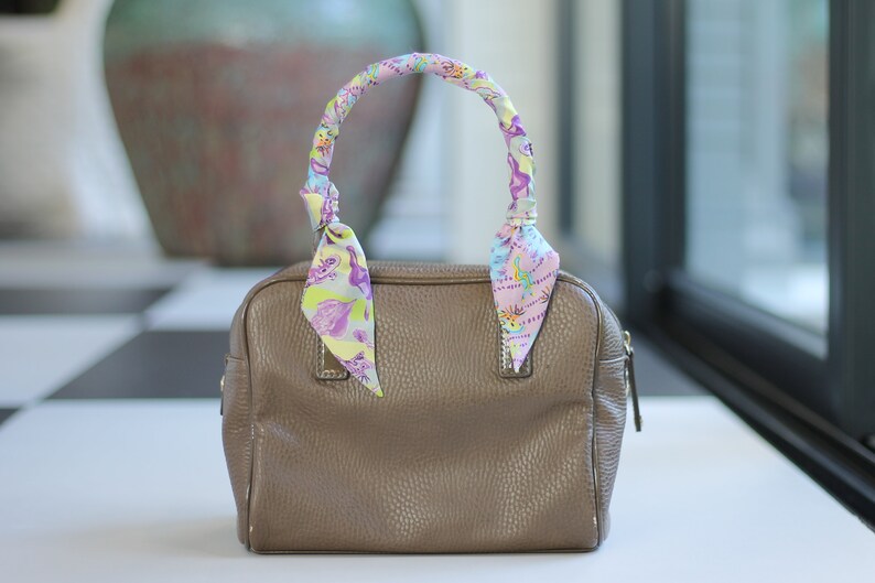 Women,Watercolor Jellyfish,Twilly Handbag Handle Silk Scarf Bracelet