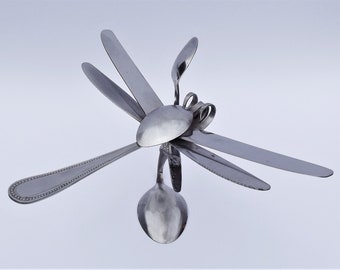 Dragonfly Sculpture In Cutlery