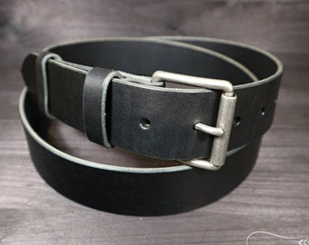 LEATHER BELT - Black - Basic+ Made for everyday use from top quality leather with various buckles. Quality handmade belt for pair of jeans