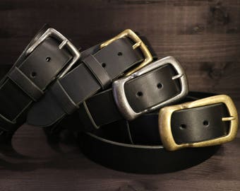 LEATHER BELT - Black // Mens Belt // Black Leather Belt // Mens Leather Belt // Belt //Jeans belt // basic belt // simple belt