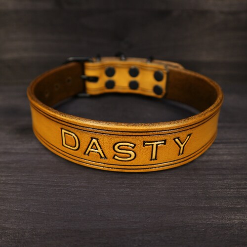 PERSONALIZED LEATHER COLLAR // Collar With Name // Etsy
