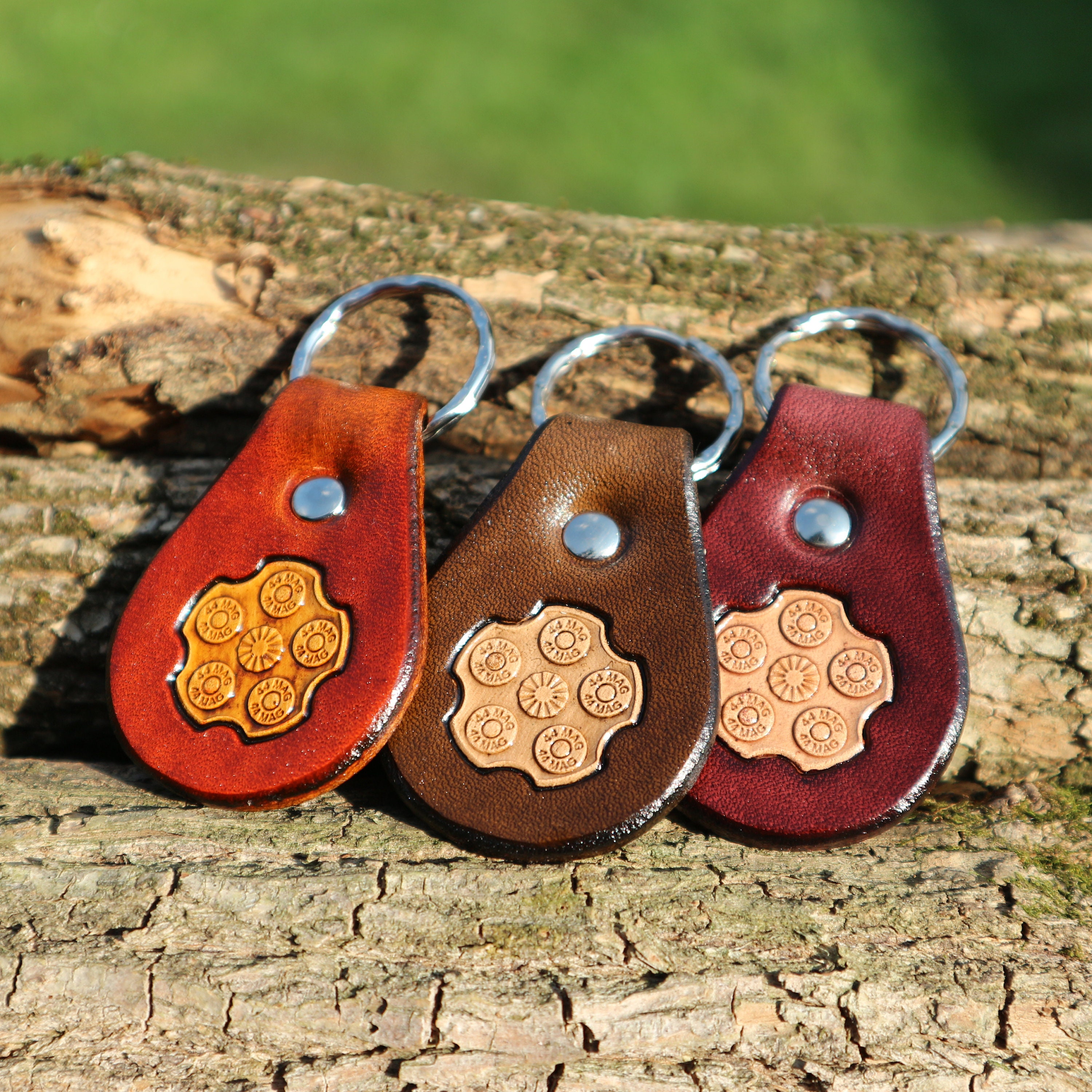 CUSTOM LEATHER KEYCHAIN With Various 3D Stamps In Six Colors 