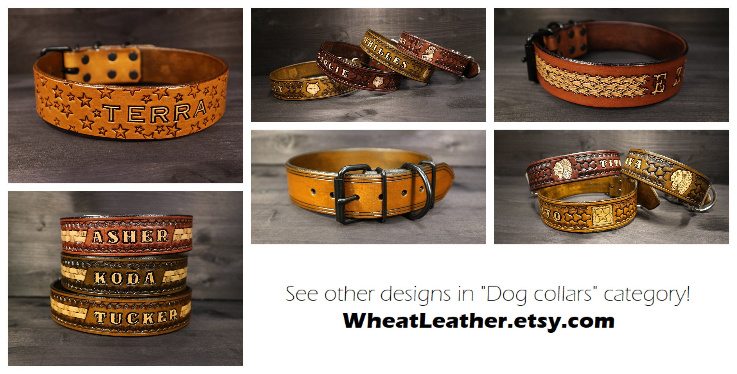 Personalized Dog Collar Leather Dog Collar With Name With