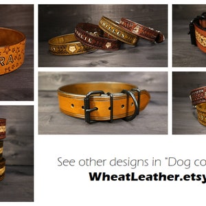 PERSONALIZED LEATHER COLLAR // Collar with name // Personalised leather dog collar // High quality dog collar // Personalized collar //Chief image 10