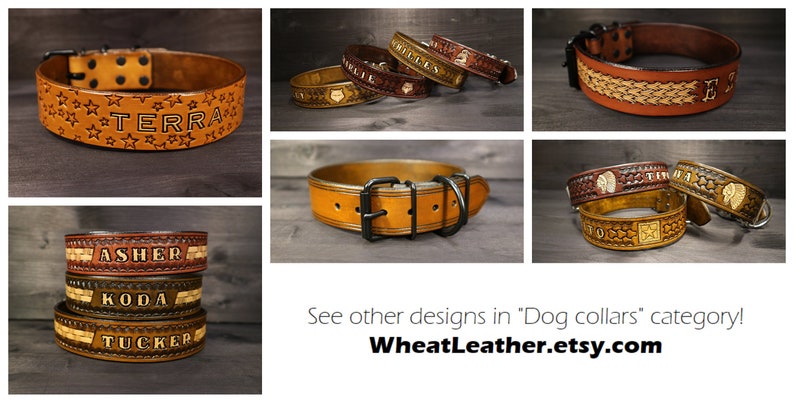 PERSONALIZED LEATHER COLLAR // Collar with name // Personalised leather dog collar // High quality dog collar // Personalized collar //Chief image 10