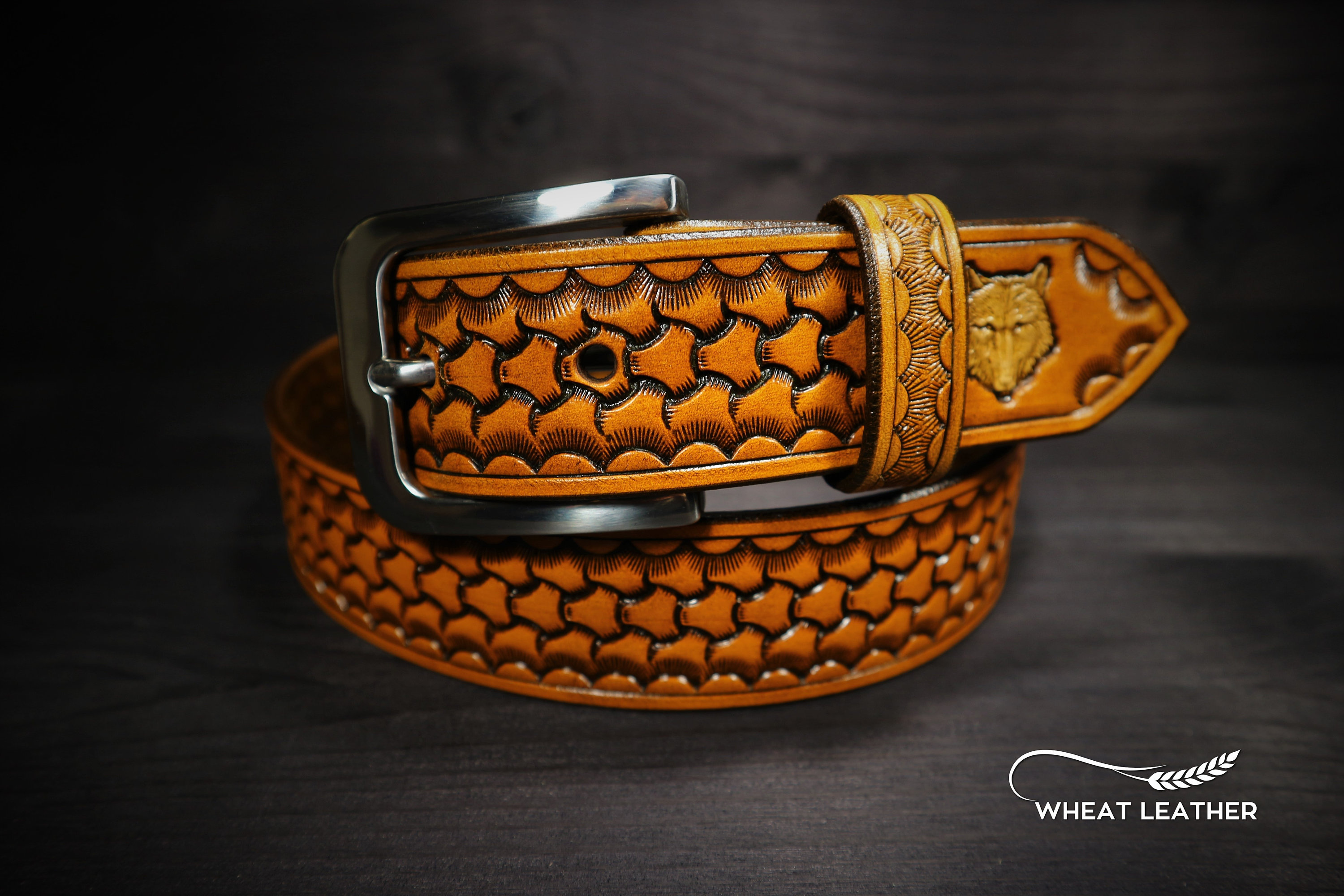 STT Custom Handmade Basketweave Leather Belt