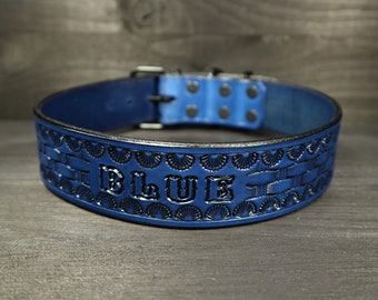PERSONALIZED LEATHER COLLAR // With name // Personalised leather dog collar // High quality dog collar // Collar with name // Red collar //