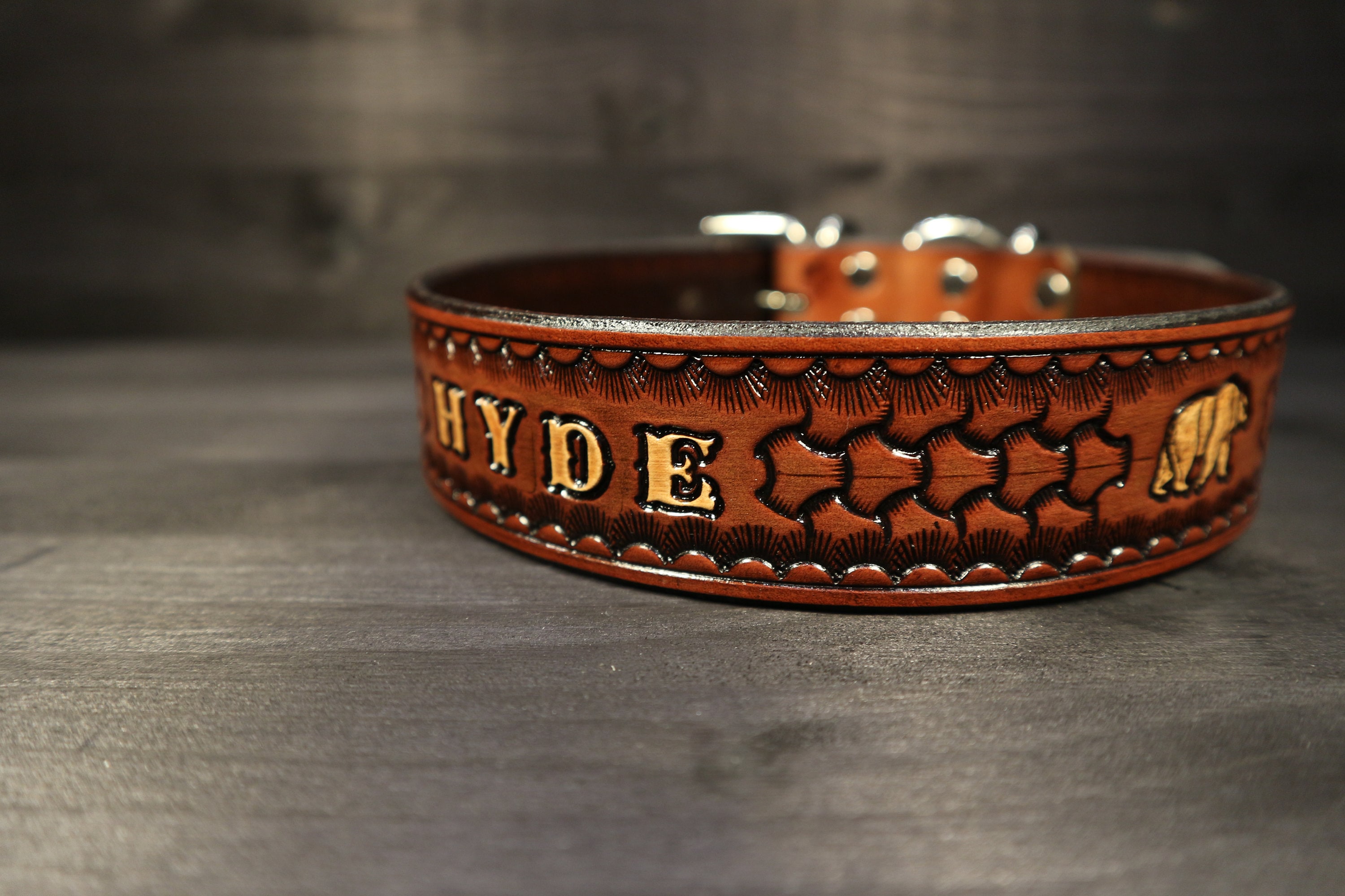 PERSONALIZED LEATHER COLLAR // Collar with name // Personalised leather