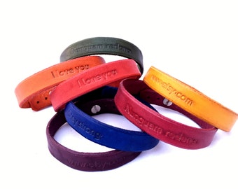 PERSONALIZED LEATHER BRACELET // Personalised Leather Bracelet // Leather Cuff // Own words // Customised bracelet // Customized bracelet