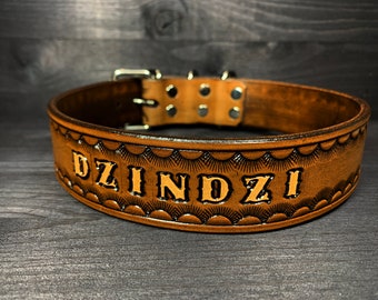 PERSONALIZED LEATHER COLLAR With name; Personalised leather dog collar; Collar for dogs; Collar with name; Leather collar; Dog collar name