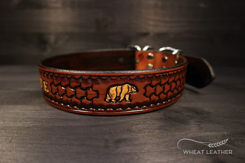 PERSONALIZED LEATHER COLLAR // Collar With Name // Etsy