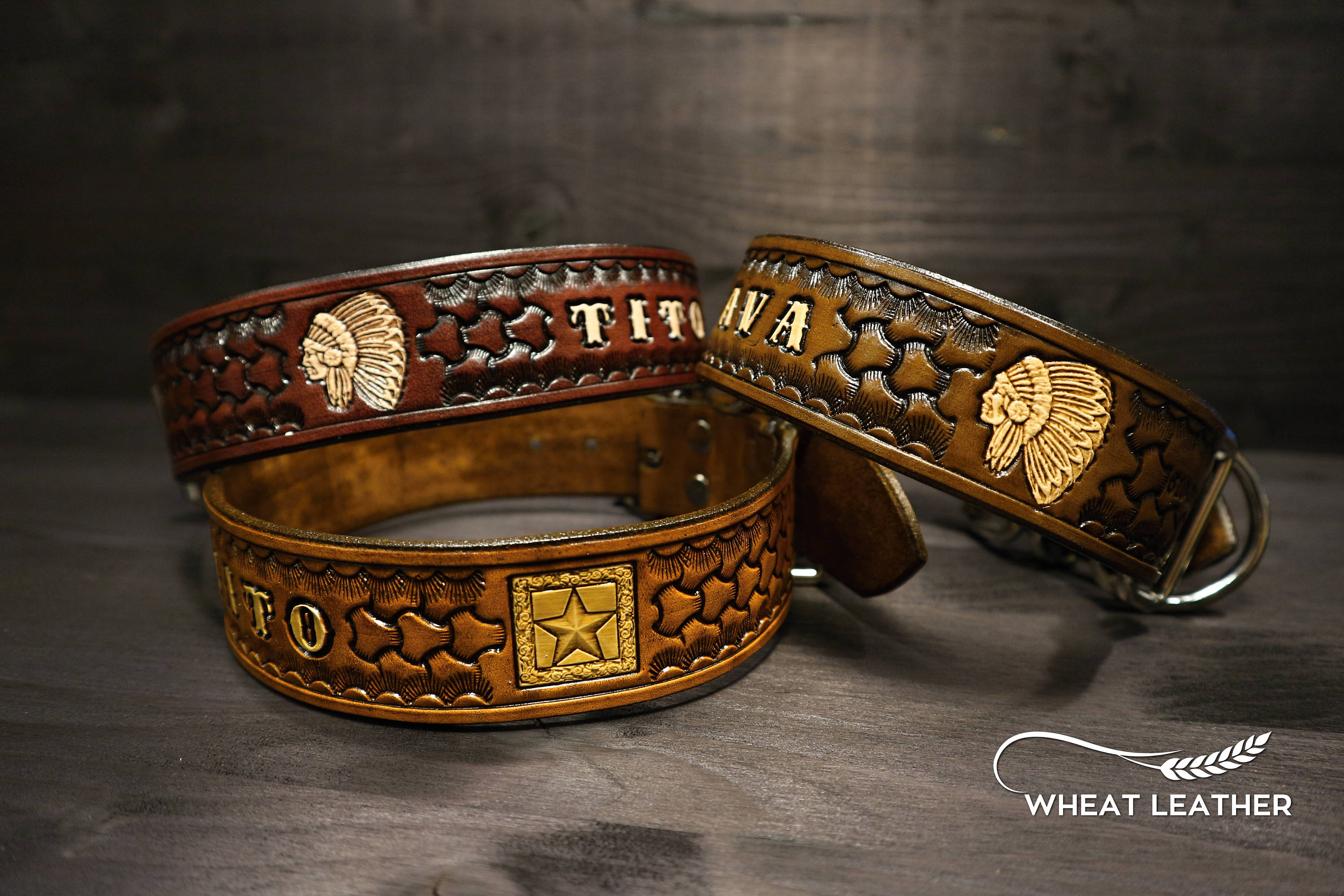 PERSONALIZED LEATHER COLLAR // Collar with name // Personalised leather