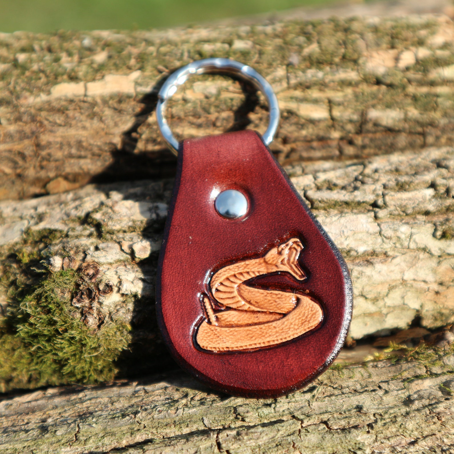 LEATHER KEYCHAIN SNAKE // Rattlesnake // Party Favor // Etsy