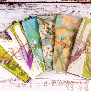 Handmade Cotton and Linen Mix Tea Towels with Original Designs