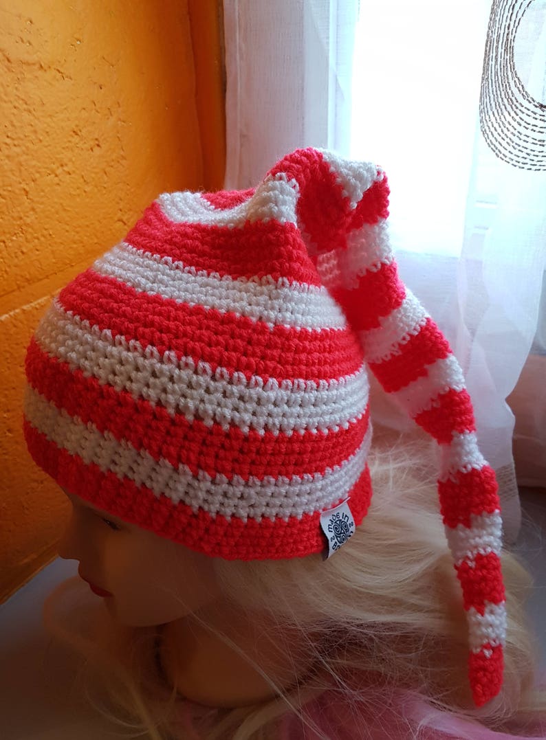 Crocheted elf cap for women by Swannelle signal cone humor image 3