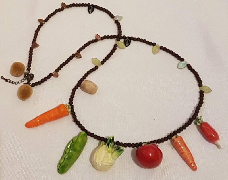 with so vegetables ceramic vegetables Completely crazy necklace