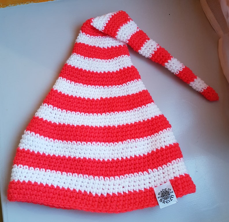 Crocheted elf cap for women by Swannelle signal cone humor image 4