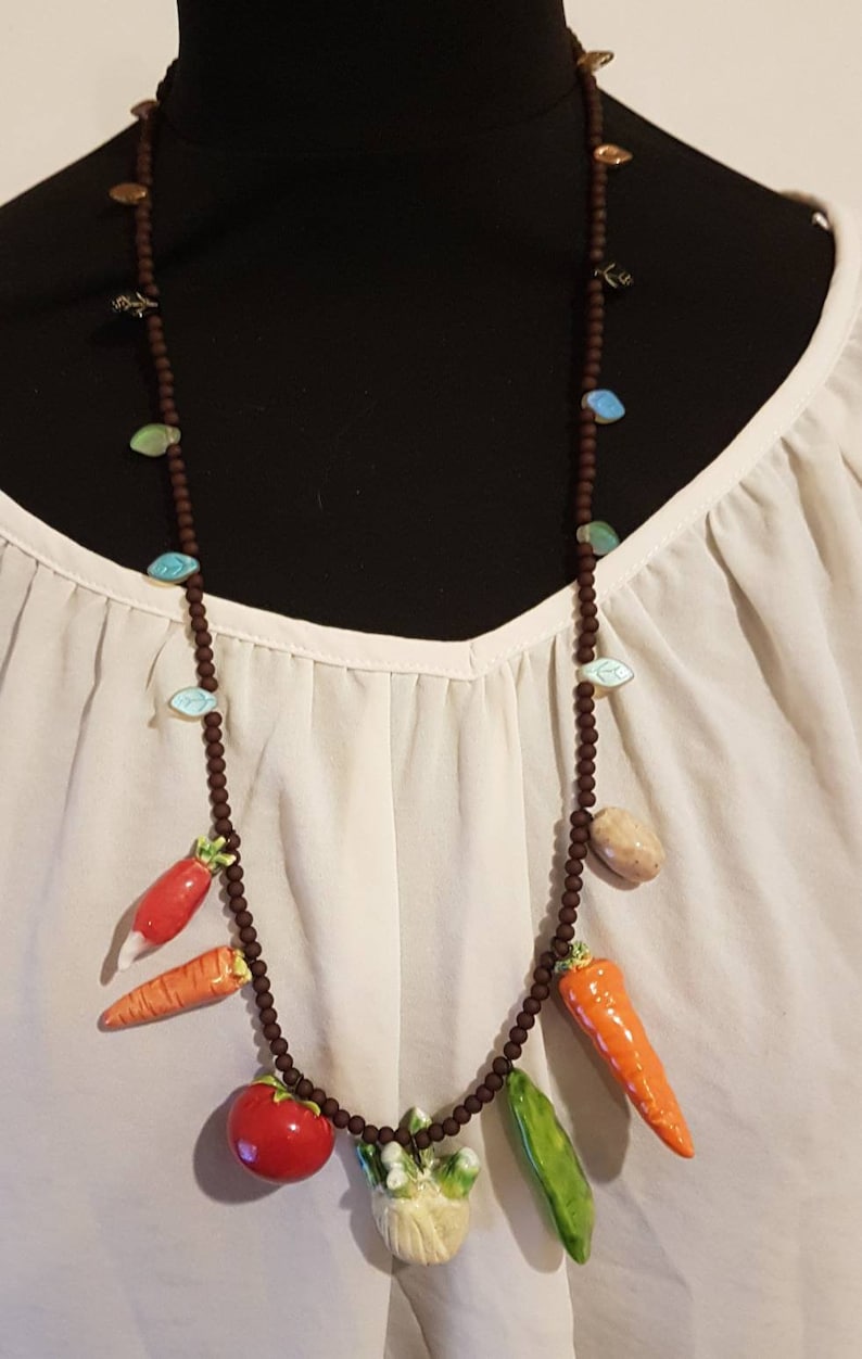 with so vegetables ceramic vegetables Completely crazy necklace