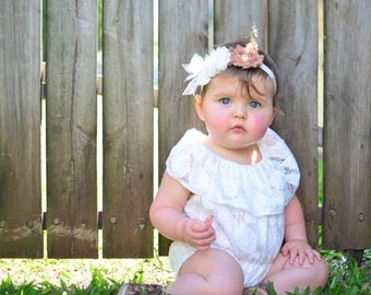 Adorable Boho Baby Girl Rompers for a Stylish Wardrobe, Vintage Look with a Toddler Vintage Romper, Trendy Newborn Girl Rompers, White Lace