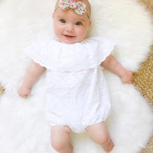 Adorable Baby Girl Lace Romper, White  Baby Bodysuit, Newborn Jumpsuit, Romper For Baby Girl, Newborn Baby Gift, Organic Baby Girl Outfits