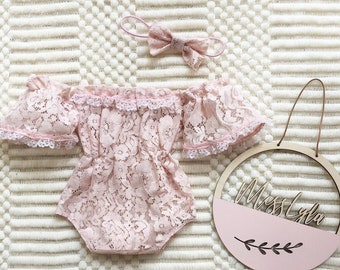 Baby girl romper, Vintage Romper, Pink Romper, Lace romper, 1st birthday, First Birthday, Cake smash, Photography prop, Baby shower gift,