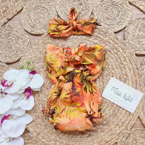 Mono para niña, traje luau para bebé, mono hawaiano para niña, mono de bebé para vacaciones, ropa linda de verano
