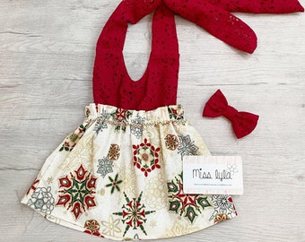 Vintage Robes de Noël pour filles pour un look classique, Robes rouges pour toute-petite fille, Robes de Noël pour bébé, Tenues de Noël pour nouveau-nés, Robe rouge